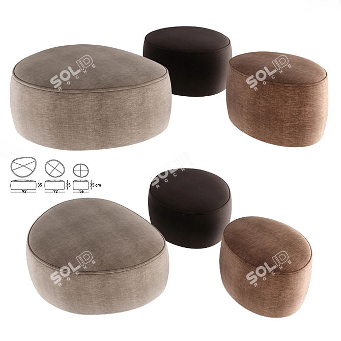 Rockin' Poufs - Homely Comfort for Your Space 3D model image 1