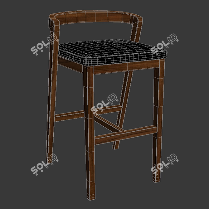 Venus Bar Stool: Sleek and Stylish Seating Solution 3D model image 2