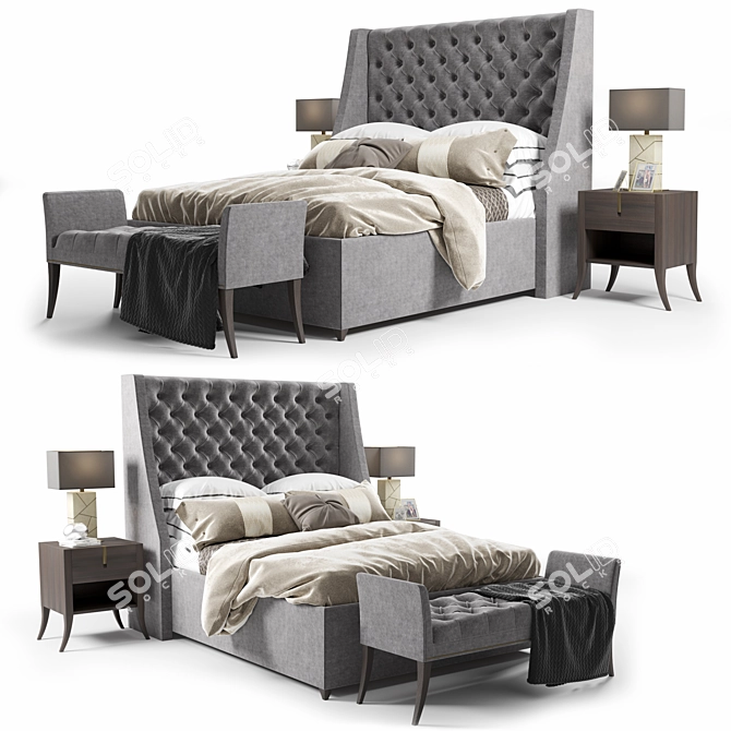 Luxury Elgar Bed Set 3D model image 1