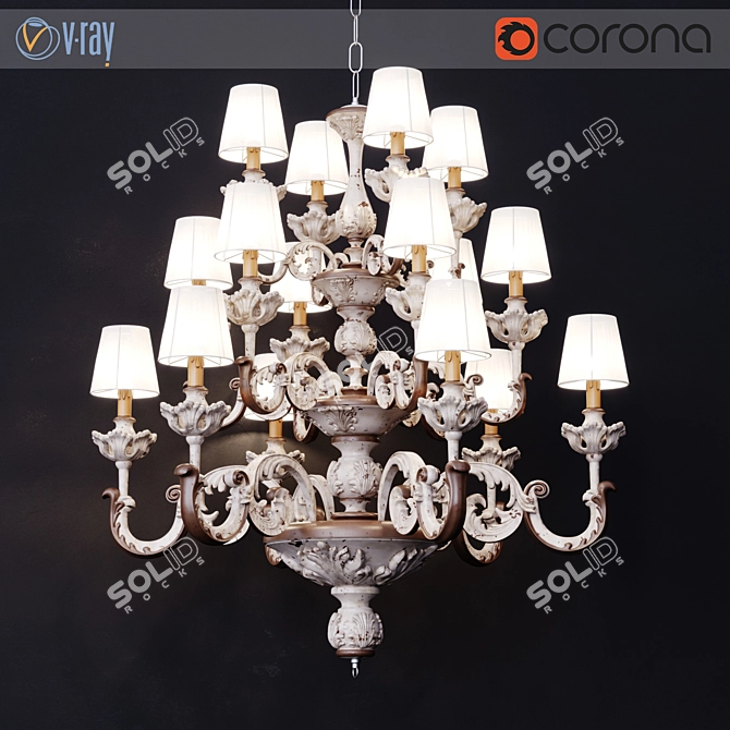 Elegant Silvano Grifoni Chandelier 3D model image 1