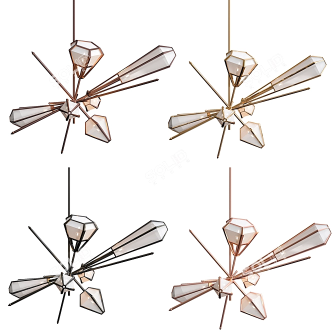 Modern elegance meets grandeur: HARLOW Large Chandelier 3D model image 1