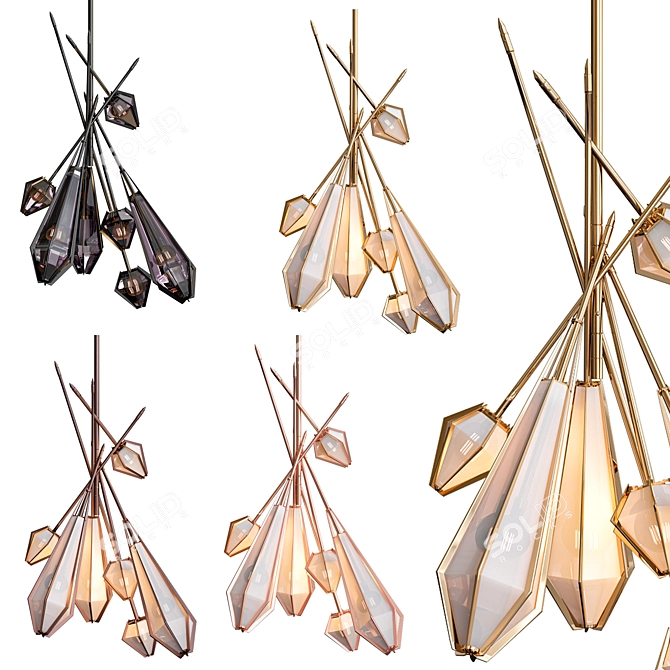 Harlow Floral Chandelier: Timeless Elegance 3D model image 1