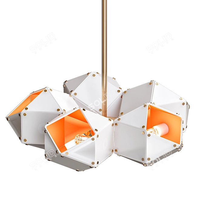 Sleek WELLES 5-Spoke Chandelier 3D model image 1