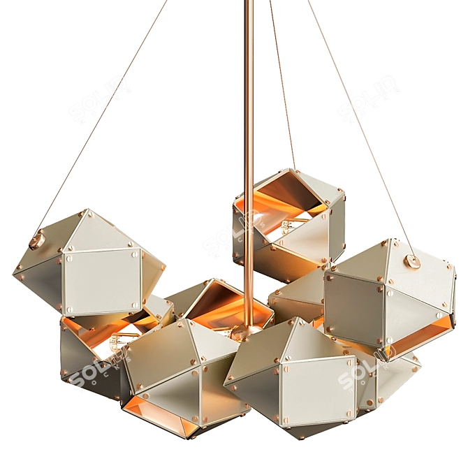 WELLES Central Chandelier: Timeless Elegance 3D model image 1