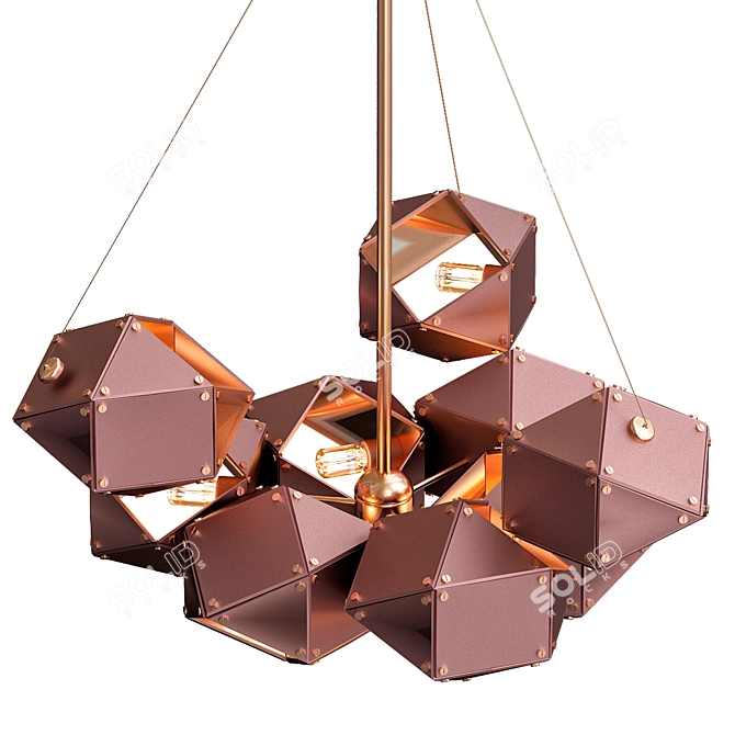 Elegant WELLES Chandelier: Gabriel Scott's Central Lighting 3D model image 1