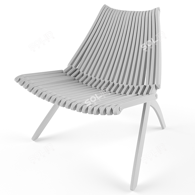 Vintage Modern Lotos Chair 3D model image 2