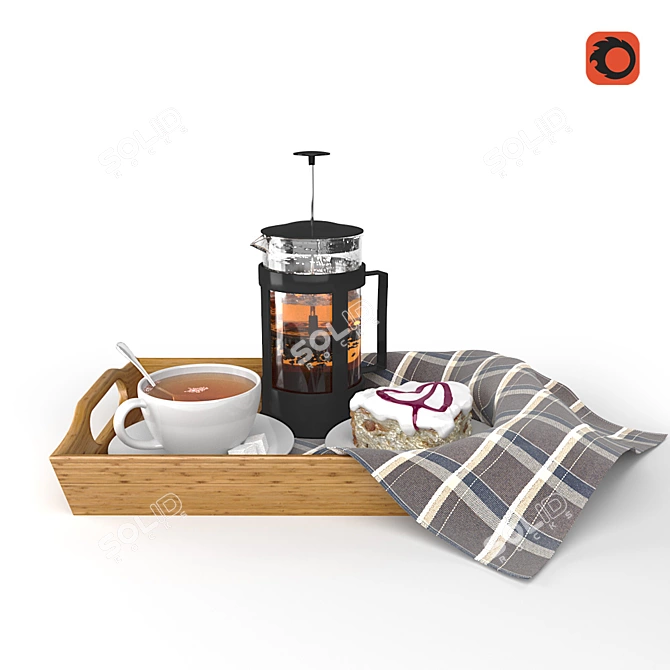 Convenient Breakfast Tray 3D model image 2