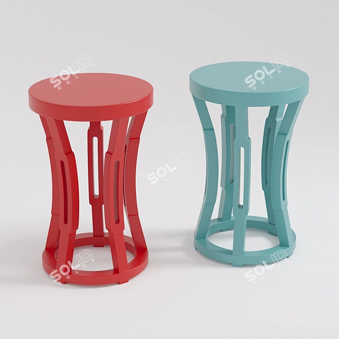 SleekHourglassStoolTable 3D model image 1