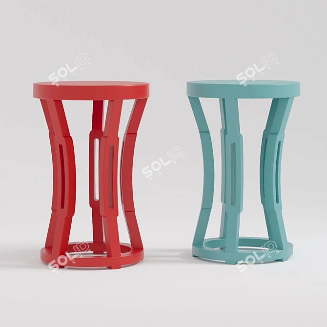 SleekHourglassStoolTable 3D model image 2