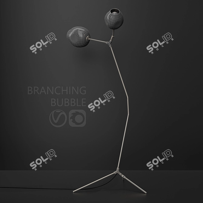 Elegant Tree Branch Floor Lamp 3D model image 2