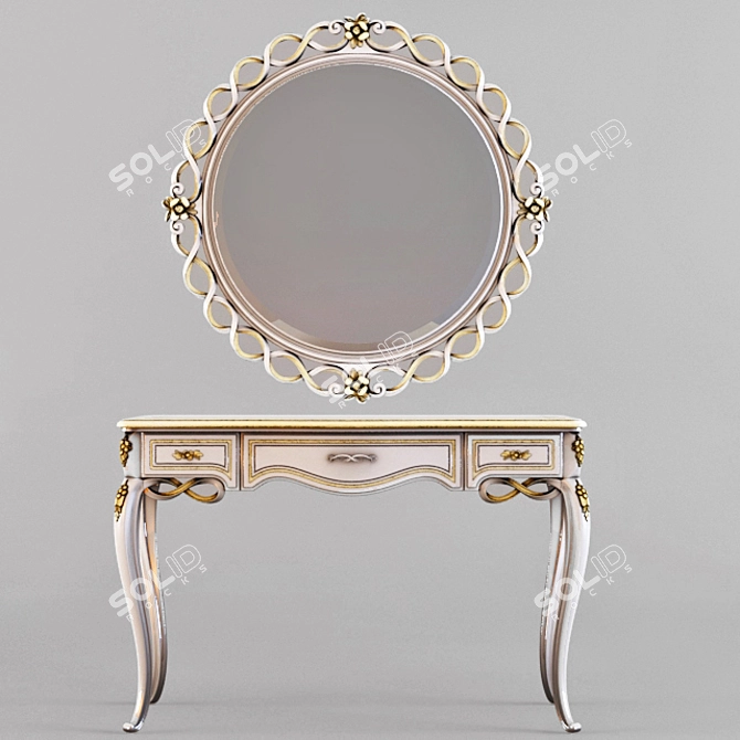 Forever Vanity Set: Desk & Mirror 3D model image 1