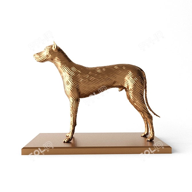 Title: Sleek Metal Dog Sculpture 3D model image 2