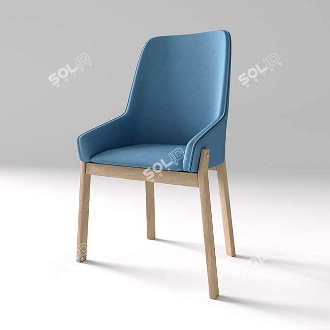 Safia Grey Polyester Dining Chair 3D model image 1