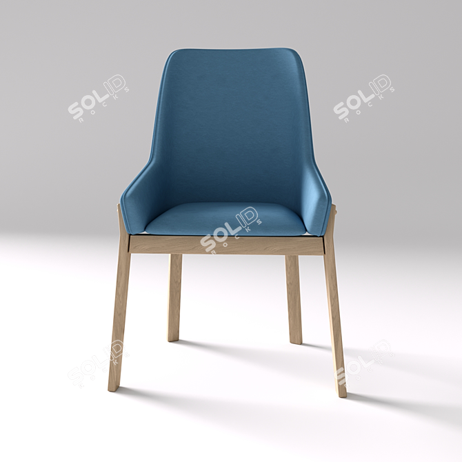 Safia Grey Polyester Dining Chair 3D model image 2