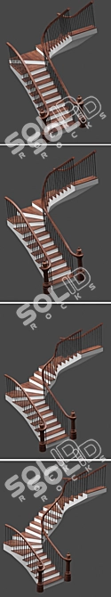 4-Style Stair Set: Transform Your Space 3D model image 2