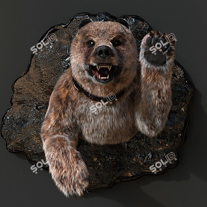 Furry Bear Sculpture 3D model image 1