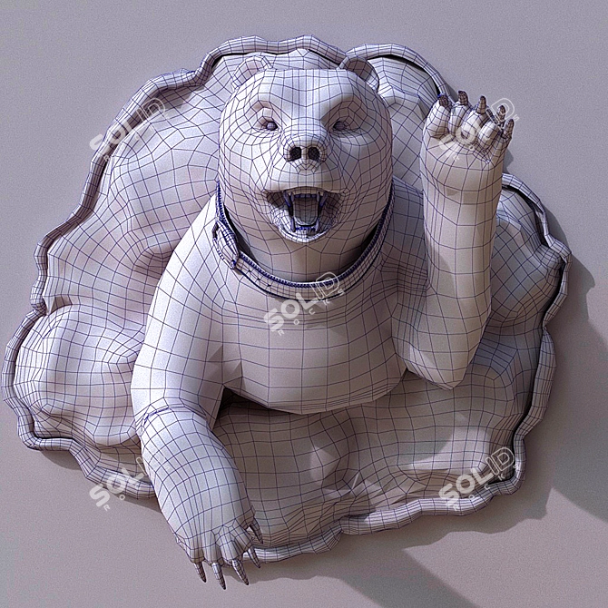 Furry Bear Sculpture 3D model image 3