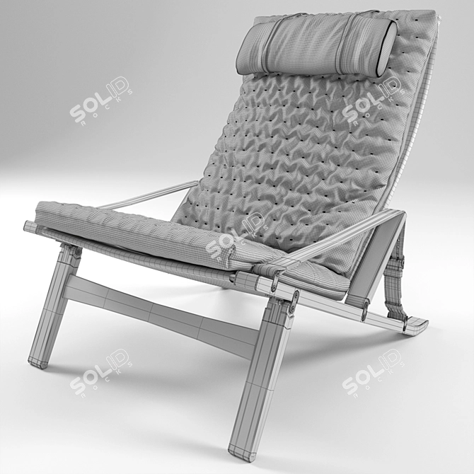 Mid Century PB 10 Lounge Chair 3D model image 2