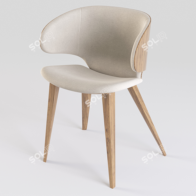 Elegant Harper Chair: Timeless Comfort. 3D model image 1