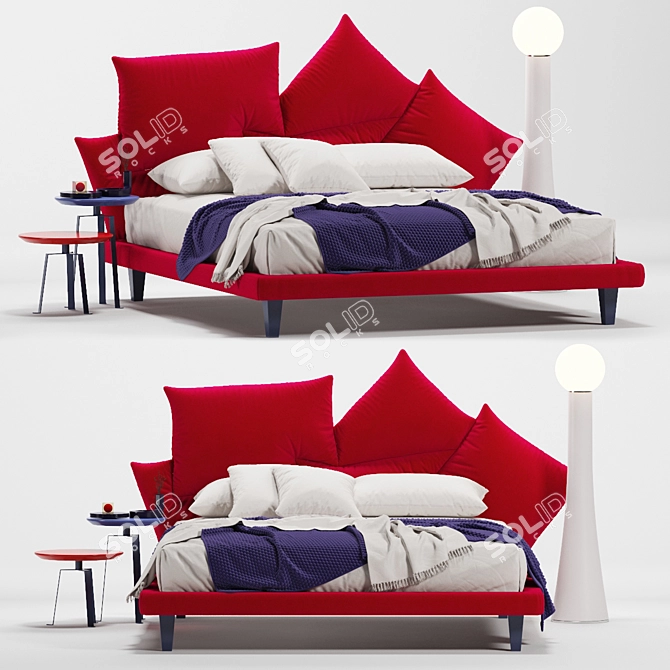 Picabia Bed and Coffee Table Set 3D model image 1