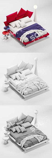 Picabia Bed and Coffee Table Set 3D model image 3