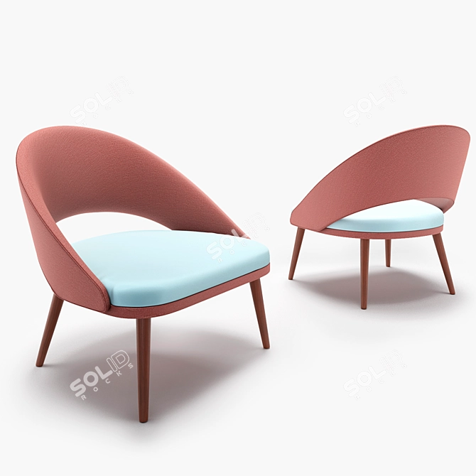 Elegant Sinatra Lounge Armchair 3D model image 1