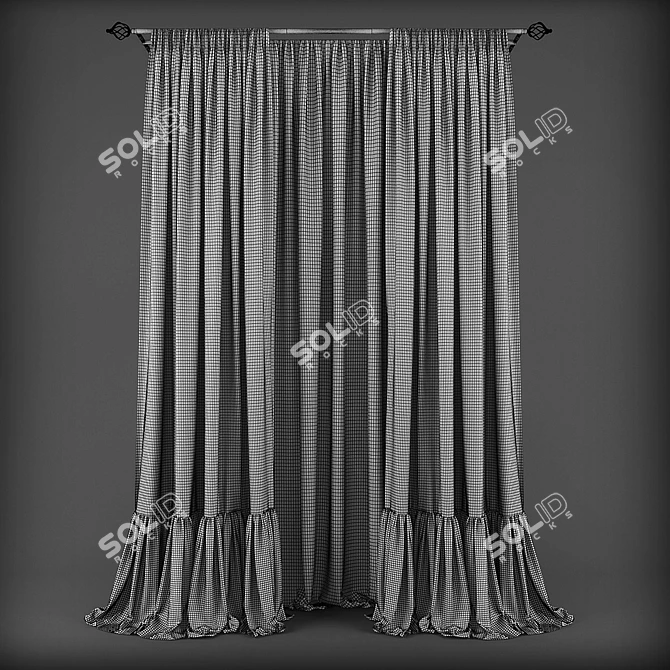 Modern Style Curtains 3D model image 2