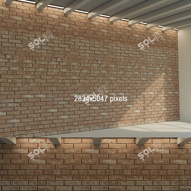 Dark Brick Texture - High Quality Seamless Wall Element 3D model image 2