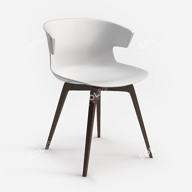 Quadrifoglio Cove 4-Leg Wooden Chair 3D model image 1