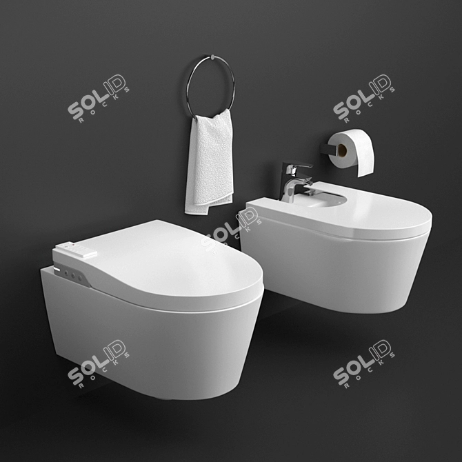 Roca Inspira Wellness Toilet & Bidet - Complete Bathroom Experience 3D model image 1