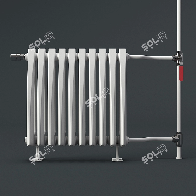 Viadrus Style Heating Radiator 3D model image 1