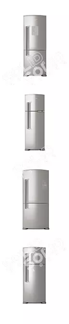 Whirlpool-Brastemp 8 Fridges: 4 Stainless Steel & 4 White 3D model image 3