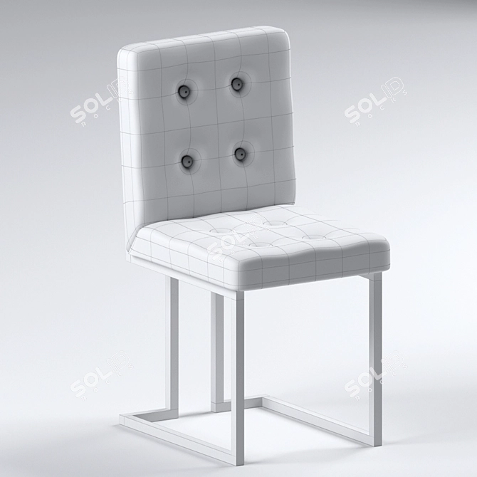 Luxury Navy Velvet Dining Chair 3D model image 3