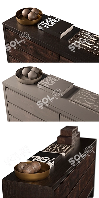 Wyeth Split Bamboo Dresser: Exquisite African-inspired Luxury 3D model image 2