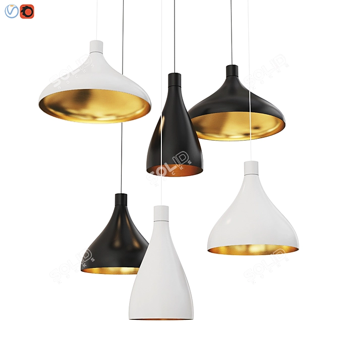 Swell Pendant Light: Sleek Elegance by Pablodesigns 3D model image 3