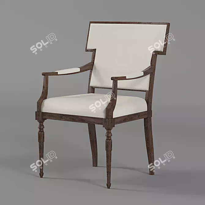 Elegant Eva Arm Chair: Timeless Design 3D model image 1