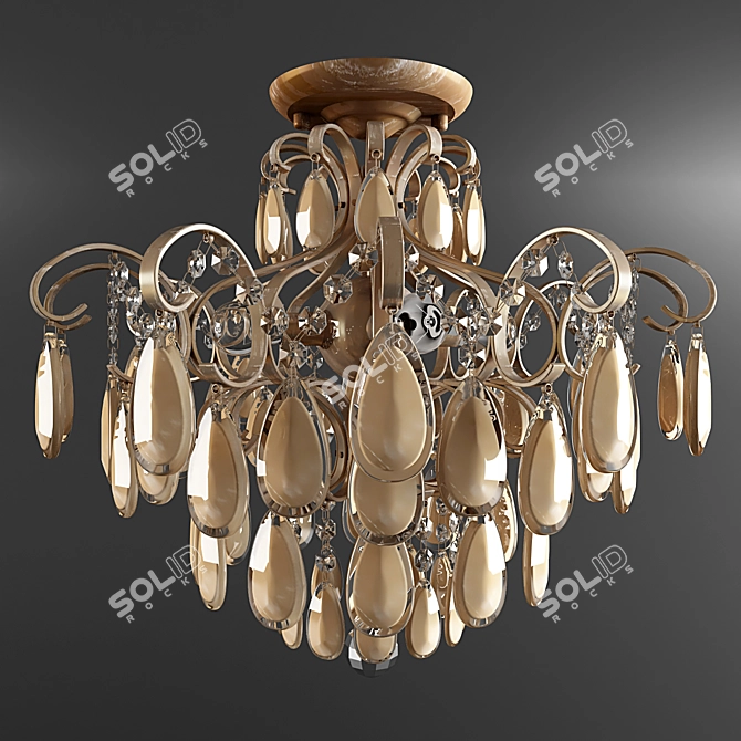 Elegant Freya Pendant Light 3D model image 1