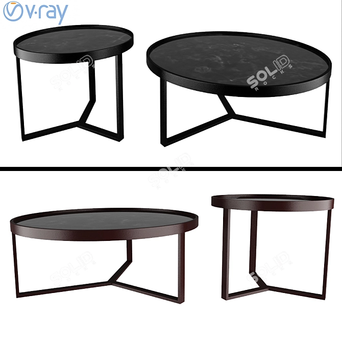 Elegant Aula Coffee Tables 3D model image 1