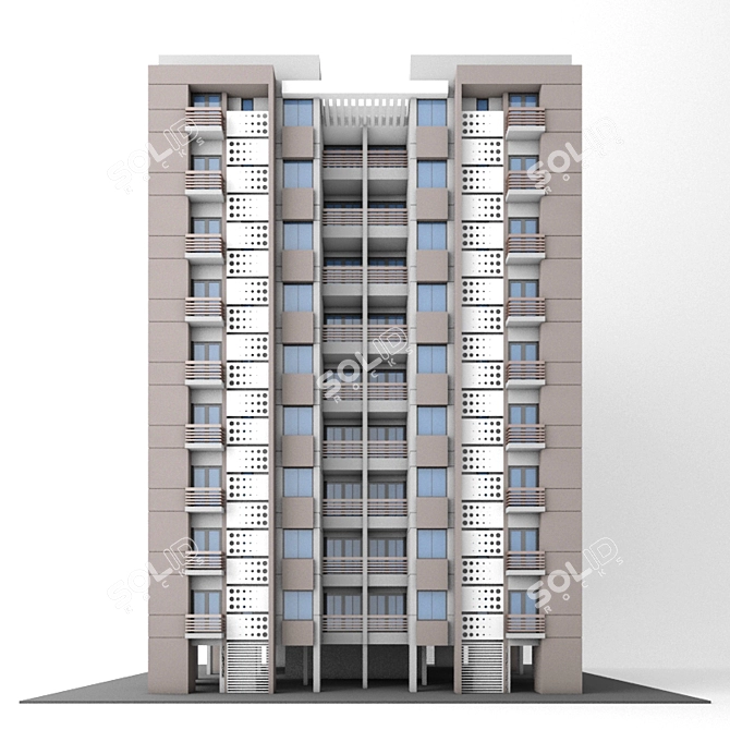 Luxury Indian Highrise Apartment 3D model image 2