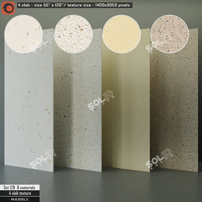 Luxury Marble Slab Set 3D model image 1