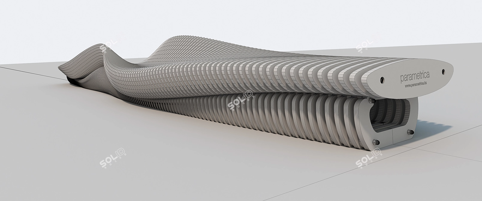 Parametrica Bench: Versatile and Stylish 3D model image 3