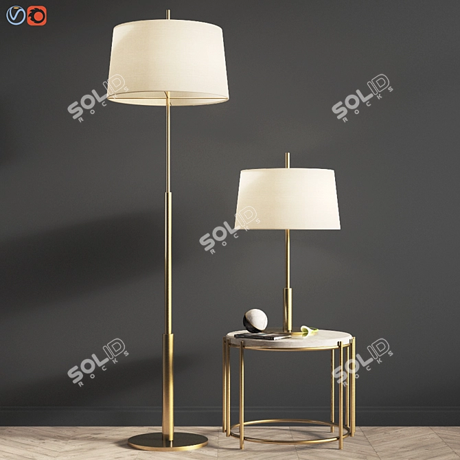 Sleek Diana Santa & Cole Lamps 3D model image 1