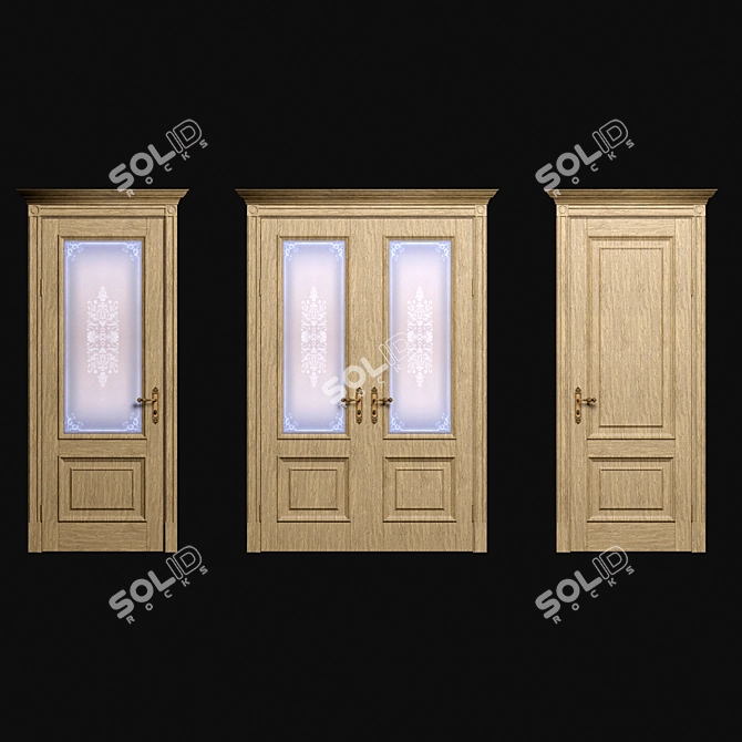 Romula-1 Honey Oak Interior Door 3D model image 1