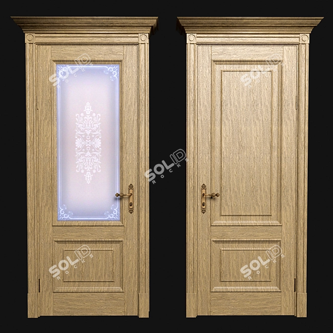 Romula-1 Honey Oak Interior Door 3D model image 3