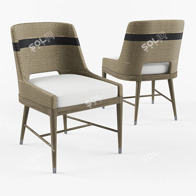 Sleek Rope Side Chair: Palecek Fritz 3D model image 1