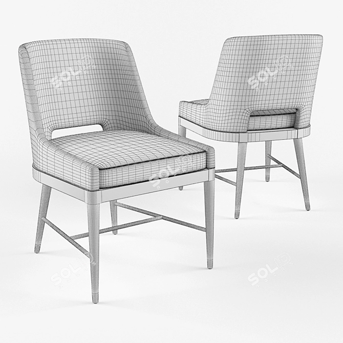 Sleek Rope Side Chair: Palecek Fritz 3D model image 2