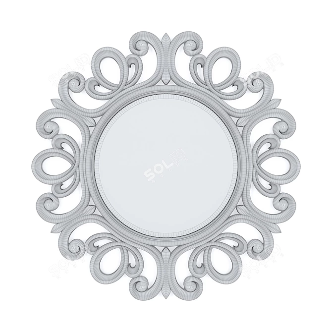 Elegant Round Mirror by F.A.L 3D model image 2