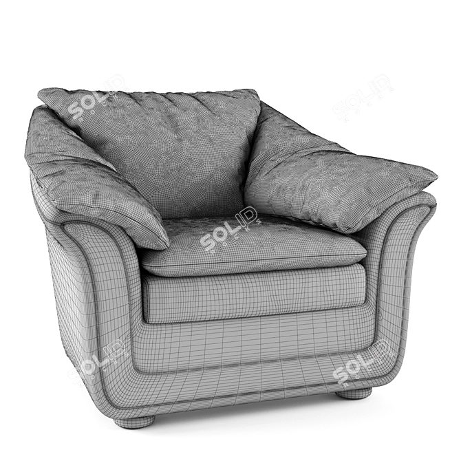 Streamline Muscat Armchair: Stylish and Comfy 3D model image 3