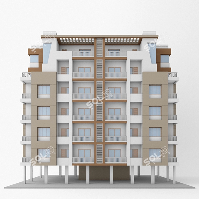 Indian Urban Haven: Low Rise Apartment 3D model image 2