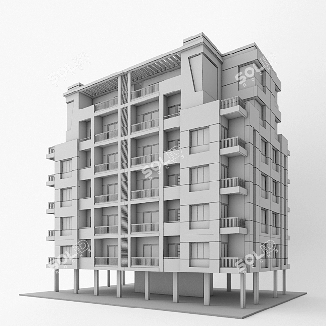 Indian Urban Haven: Low Rise Apartment 3D model image 3